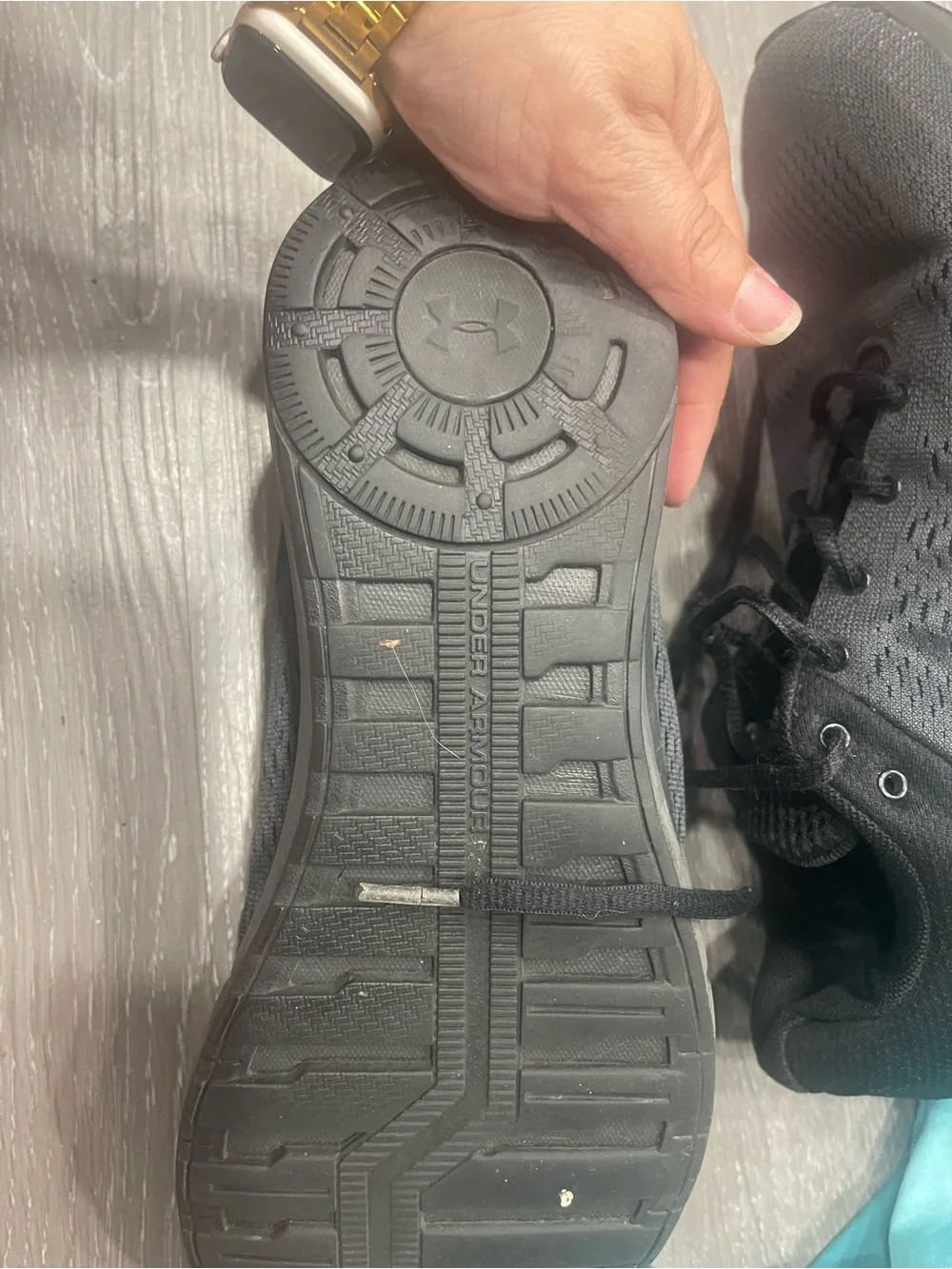 Under Armour Black and Dark Gray Knit Training Sneakers